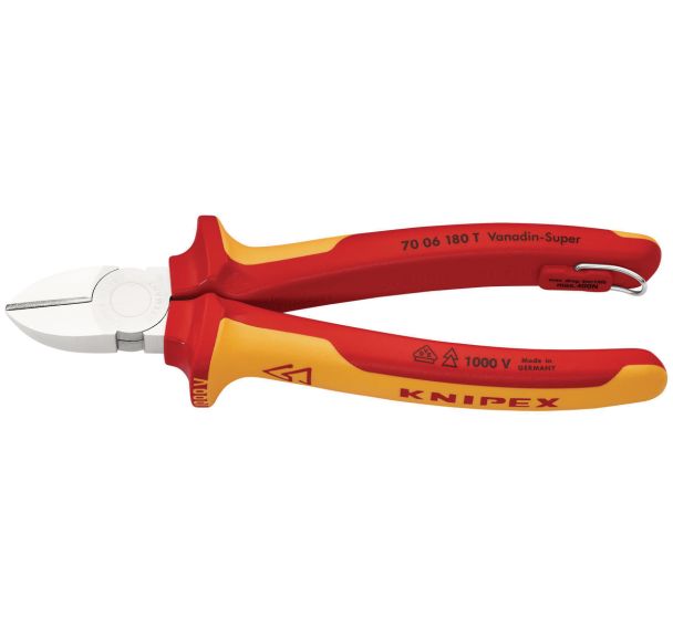 Pince coupante isolée avec point d'attache - Knipex