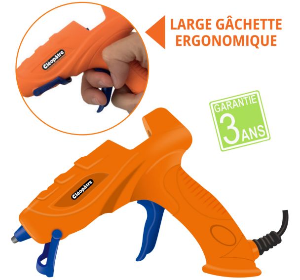 Pistolet à colle basse température Cléopâtre + 2 recharges OFFERTES