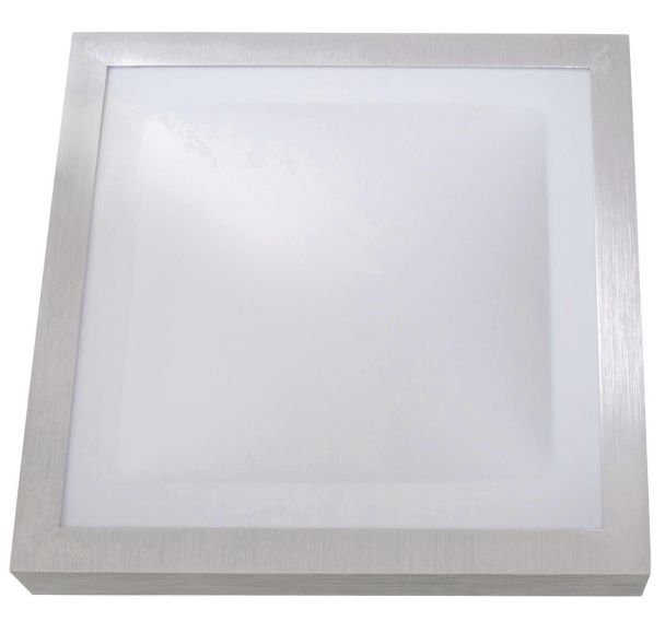 Plafonnier 1 lumière salle bain ip44 Square alu - Corep