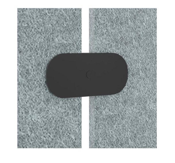 Platine de laison pour 2 cloisons acoustiques Petsy Noir mat-Simmob