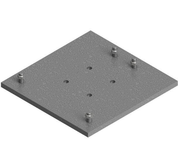 Platine pour mât triangulaire avec mailles