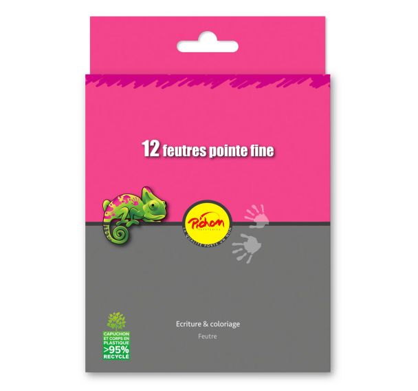 Pochette 12 feutres dessin pointe fine Ø 2 mm