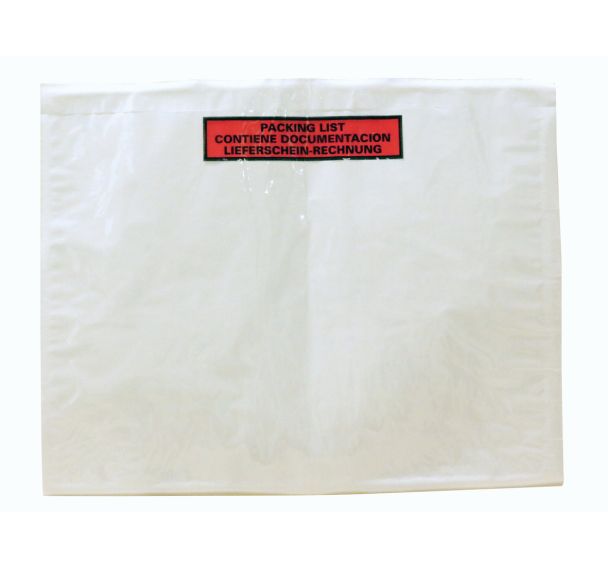 Pochette porte-documents Éco-List - « Packing list - Contiene documentacion - Lieferschein rechnung »