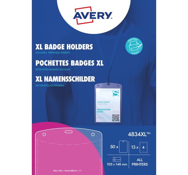 Pochettes badge A6 avec feuilles