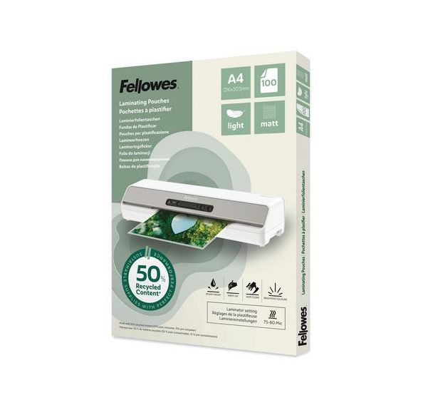 Pochettes de plastification LIGHT Mate - lot de 100 - Fellowes