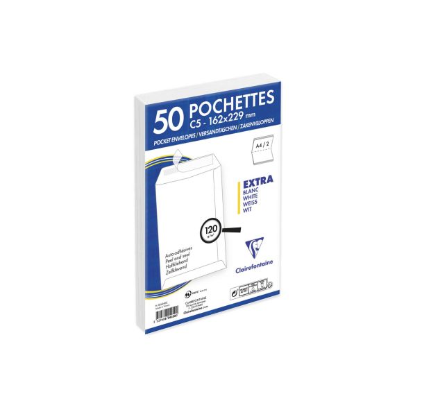 Pochettes extra blanches 162x229 - Clairefontaine