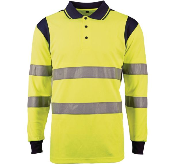 Polo haute visibilité jaune à manches longues taille l