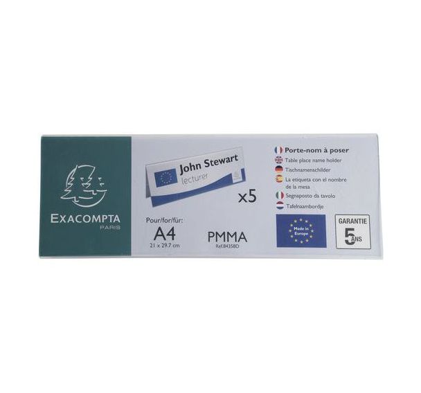 Porte-noms 10 paquets de 5 pcs - Exacompta