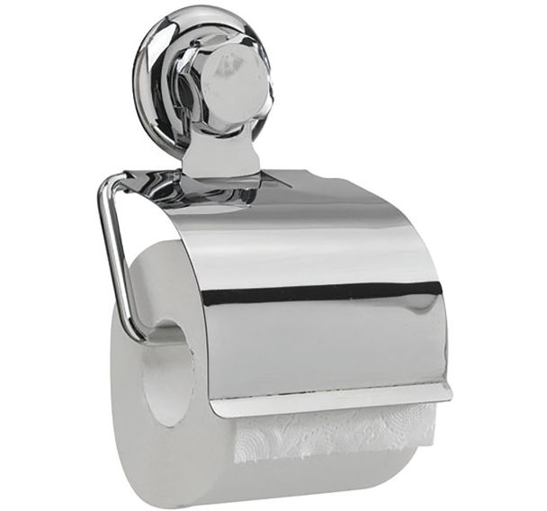 Porte papier hygiénique à ventouse métal chromé