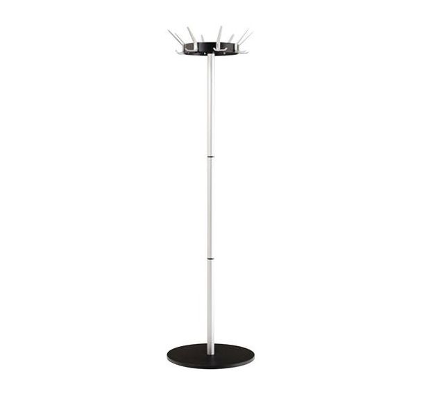 Portemanteau 8 patères en aluminium coloris noir