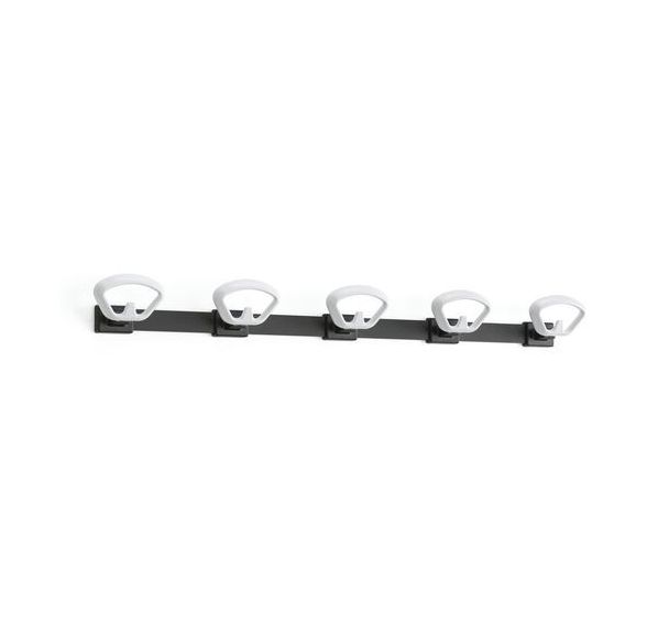 Portemanteau mural Kobé Lisse Noir 5 patères Blanc