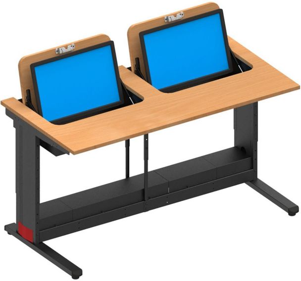 Poste travail 2 écrans escamot. jusqu'à 24'' Format+ - QBS