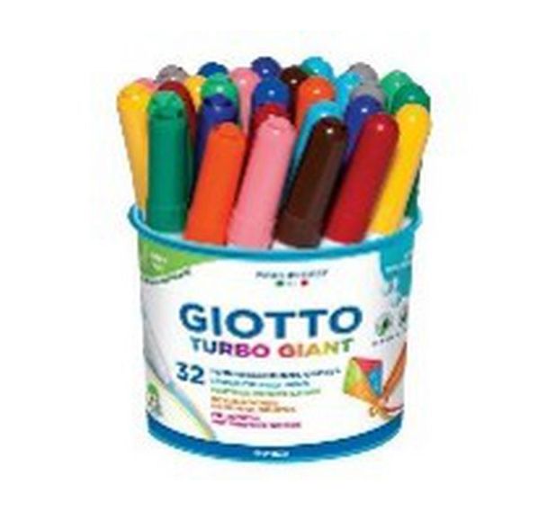 Pot 32 feutres pointe extra large couleurs assorties