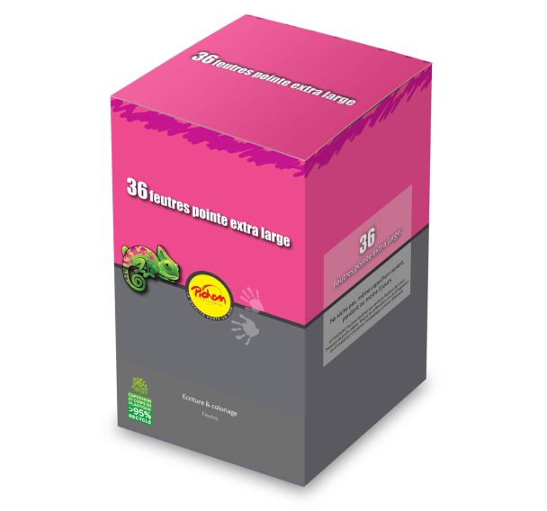 Pot 36 feutres couleurs assorties