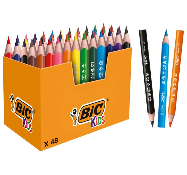 Pot 48 crayons de couleurs Bic