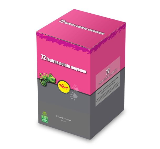 Pot 72 feutres Pichon assortis pointe moyenne 2,7 mm