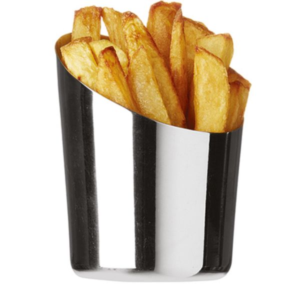 Pot à frites à bord biseauté - Brossé - ? 8,5 cm - Lot de 12