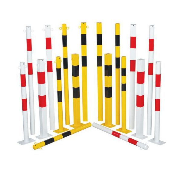 Poteau carré en acier - Sur platine - Hauteur 1 m - Crash Stop