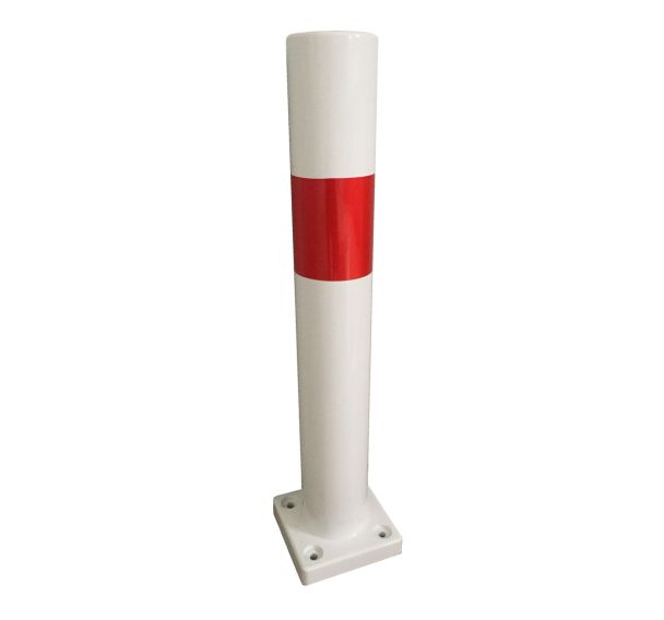 Poteau flexible à platine Ø100mm - 700mm - Rouge/blanc