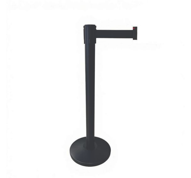 Poteau noir à sangle - 2m - Acier