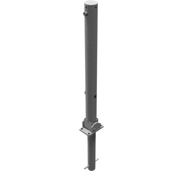 Poteau rabattable blocage triangulaire manchon de sol