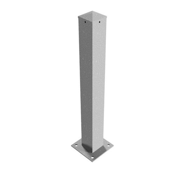 Poteau stationnaire à cheviller avec anneau - 100x100x3 mm