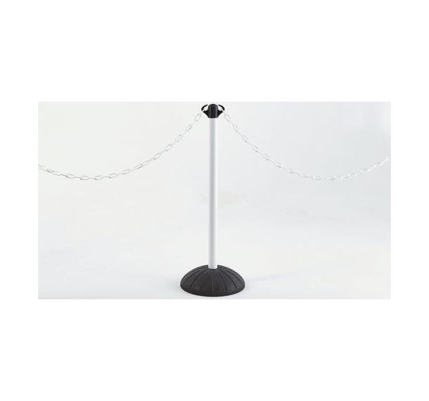 Potelet avec socle en caoutchouc noir pro - Mottez