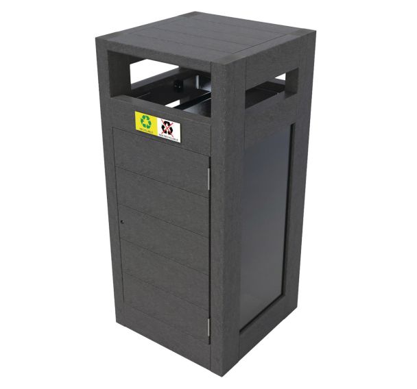 Poubelle Canopée vigipirate tri 2x60L plexi portes sac - Espace Urbain