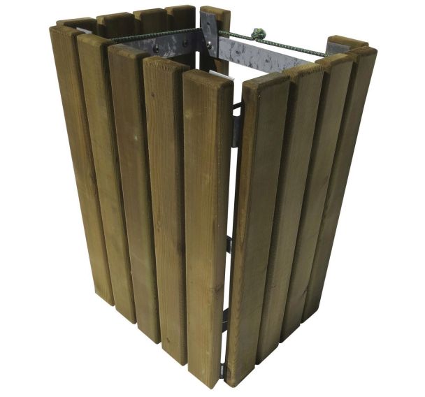 Poubelle Groix murale 40L bois - Mobextan