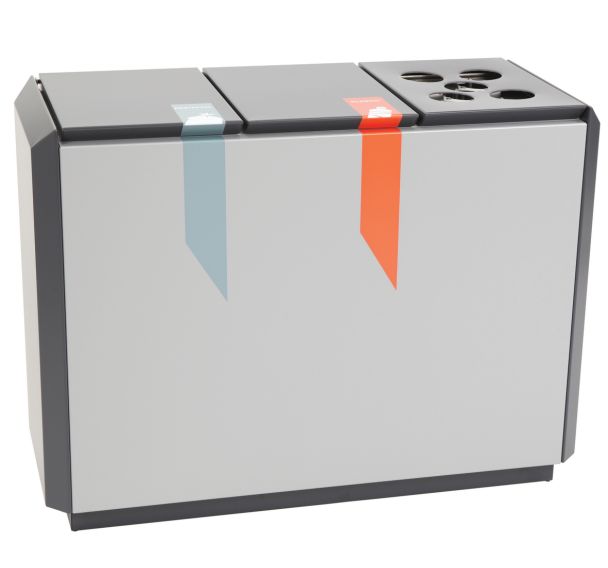 Poubelle RecycloStar 3 avec compartiment gobelets