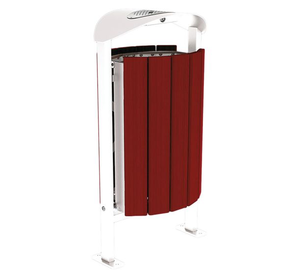 Poubelle Silaos 50 L acier/bois avec cendrier - Procity