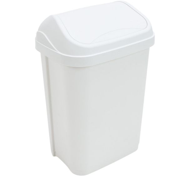 Poubelle à couvercle basculant - 10L - Blanc - Probbax