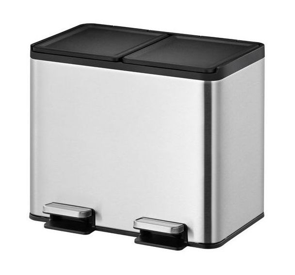 Poubelle à pédale tri sélectif Essential splitted 2x15L