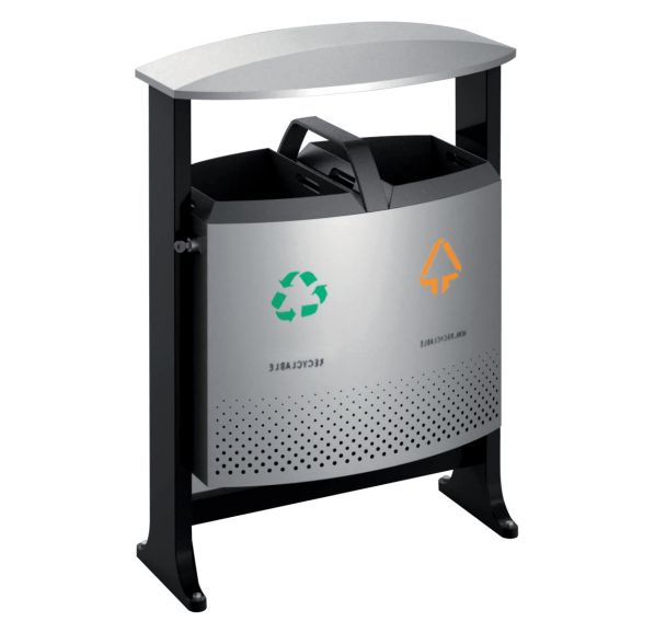 Poubelle d'extérieur tri sélectif 2x39L