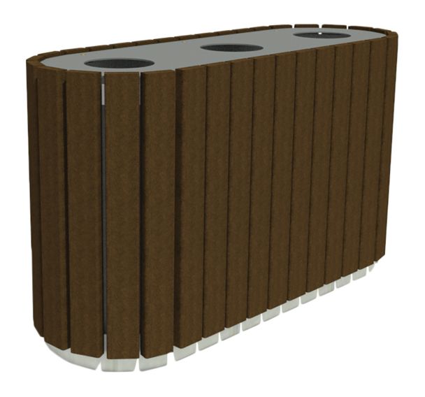 Poubelle tri ESCAPADE 70 L bacs plastique recyclé - Espace Urbain