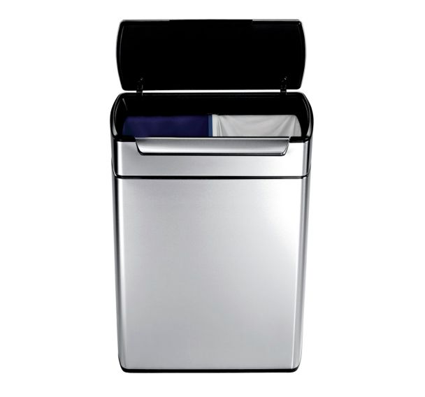 Poubelle rectangulaire Touch-Bar - 2 x 24 L