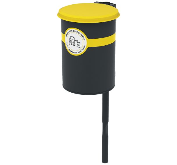 Poubelle tri CERKY 60 L structure métal - Buton Design