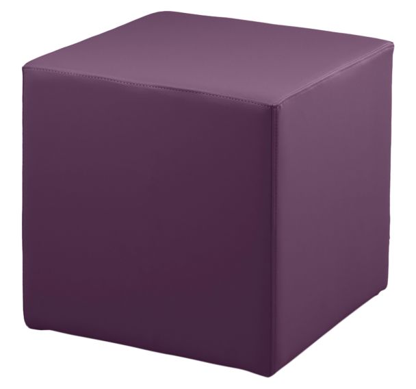 Pouf Cubo rigide 45 x 45 cm tissu simili cuir - Spouf