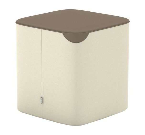 Pouf Ilun carré enduit PVC Ginko non feu - Sokoa