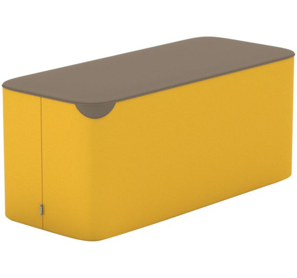 Pouf Ilun rectangulaire enduit PVC Ginko non feu - Sokoa