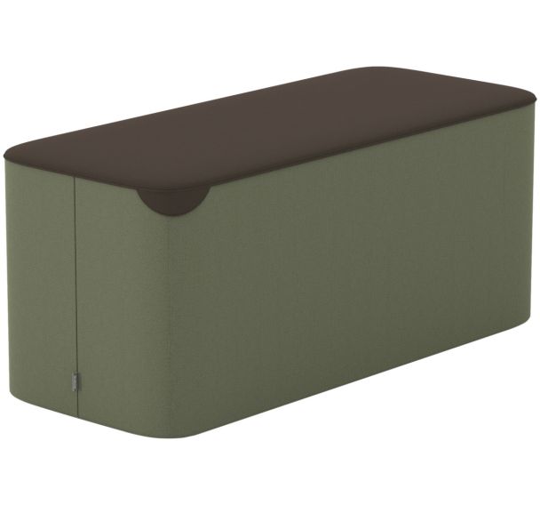 Pouf Ilun rectangulaire tissu Cura polyester recyclé non feu - Sokoa