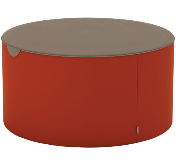 Pouf Ilun rond enduit PVC Ginko non feu - Sokoa