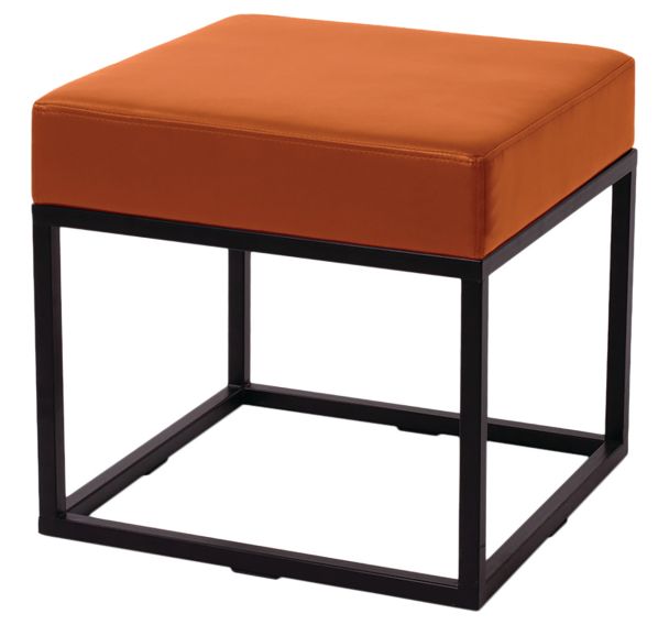 Pouf Nova assise simili cuir structure métal - Spouf