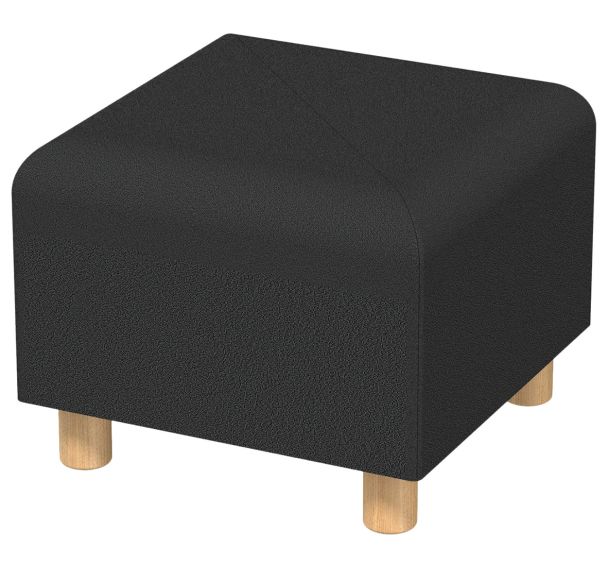 Pouf carré accueil Izari pied bois - Sokoa