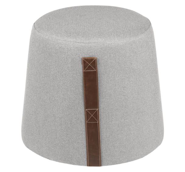 Pouf conique Martin tissu gris avec poignée latérale