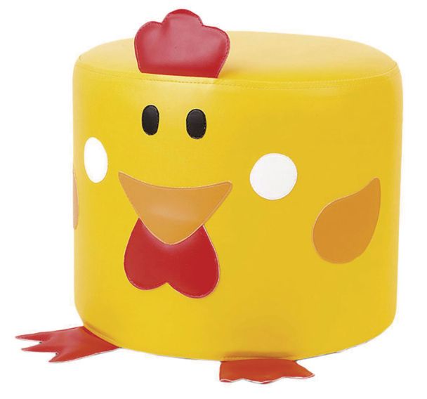 Pouf en mousse motif poule