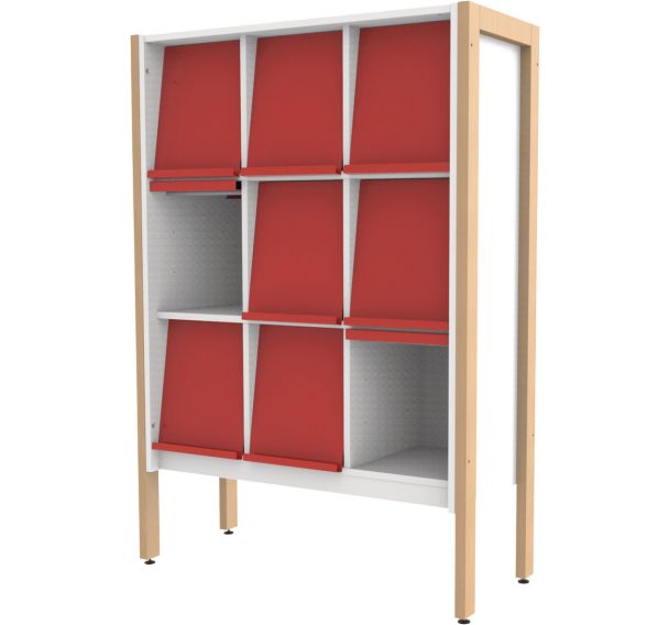 Présentoir 9 cases stockage Ellipse enfant bois -Manutan Expert