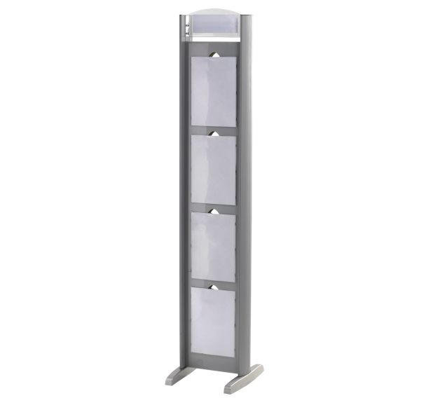 Présentoir fixe Totem - Double face - 8 cases A4