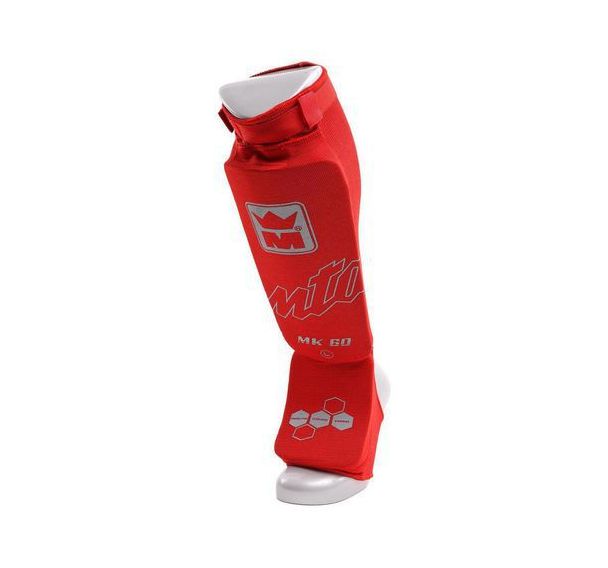 Protections tibias + pieds Montana rouge pour karaté et Tae Kwon do