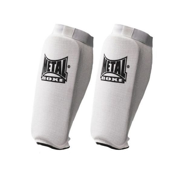 Protège Tibia Coton Metal Boxe Elast Blanc